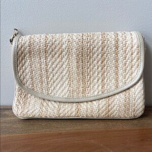 Italian Elegant Cream Woven Clutch